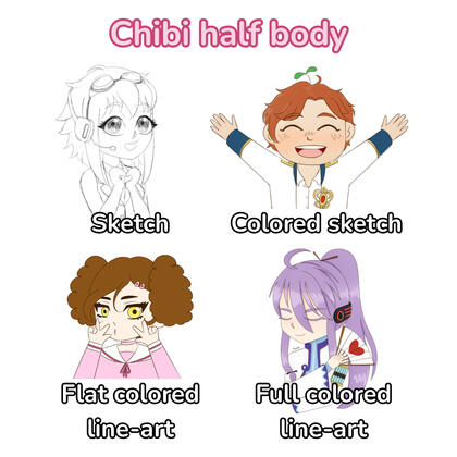 Chibi half body